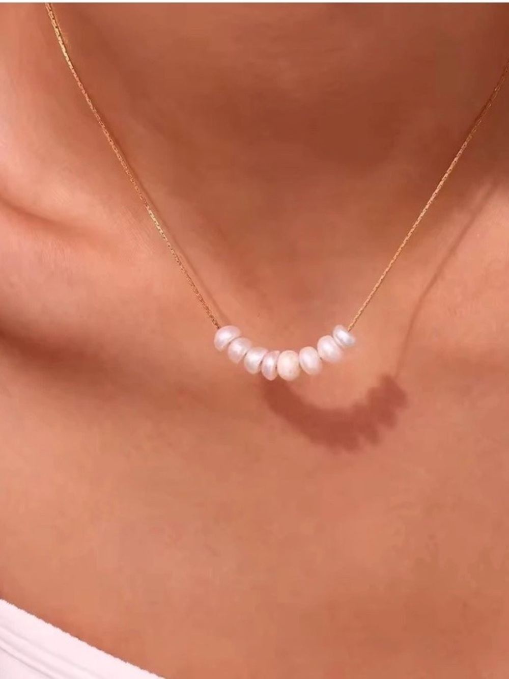 Freshwater Pearl Necklace in 18K Gold Vermeil - Picture 3 of 5